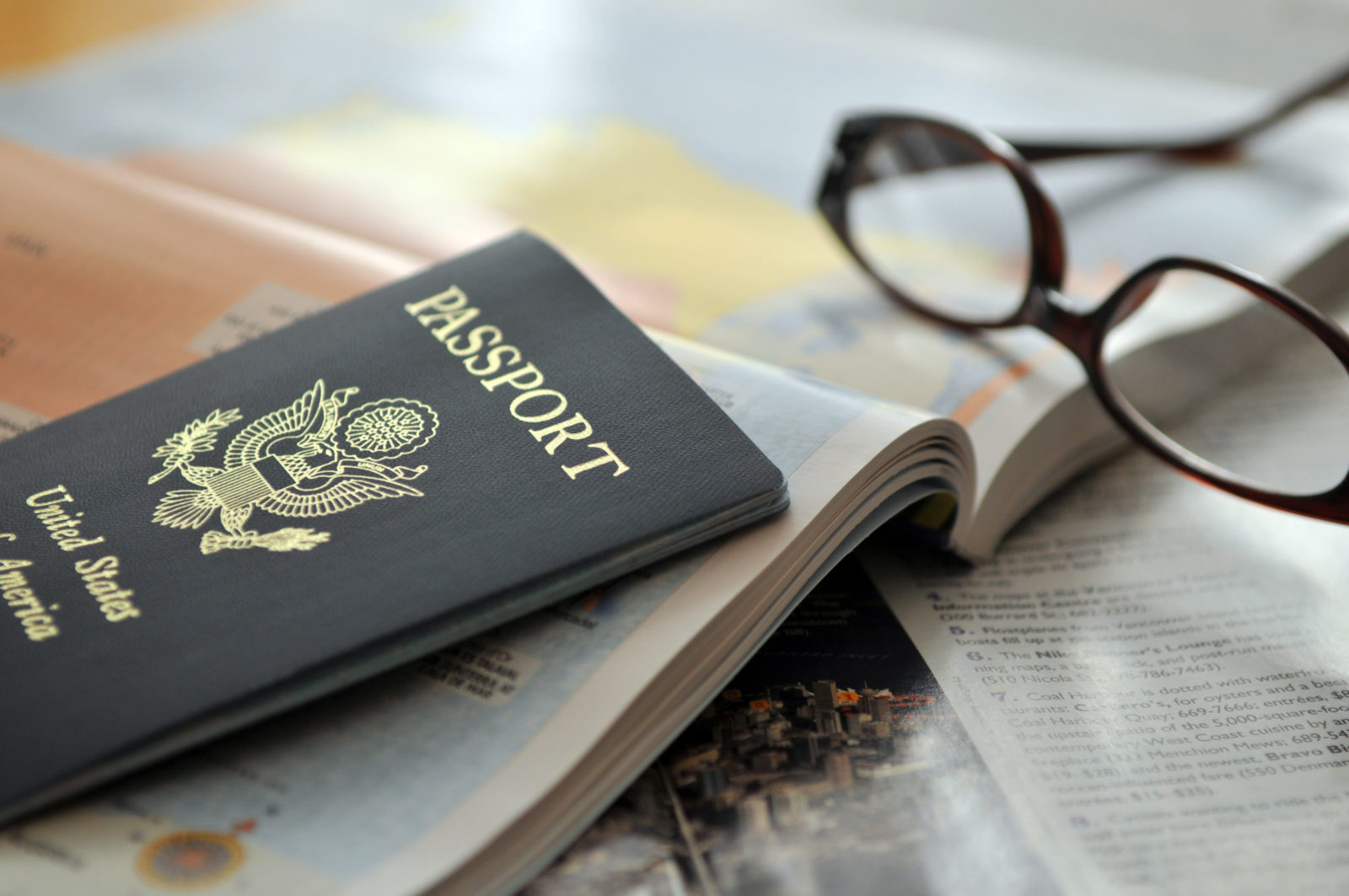 Tourism and travel concept image with passport